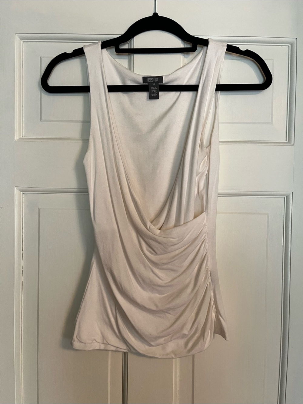 Express Cream Draped Cowl Tank